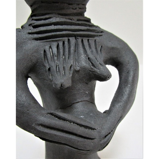 Image 1 of Vintage-Skulptur einer schwangeren Frau aus modelliertem Ton, 1980