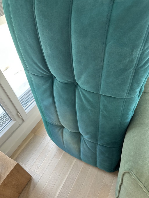 Togo Sofa Zweisitzer Alcantara Blau Grün