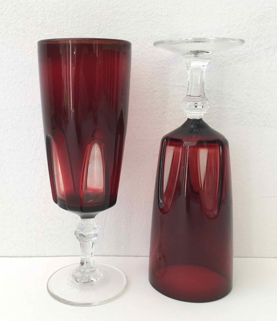 Image 1 of 12 Champagnergläser aus geschliffenem Kristallglas