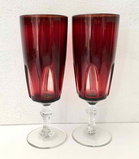 Image 1 of 12 Champagnergläser aus geschliffenem Kristallglas