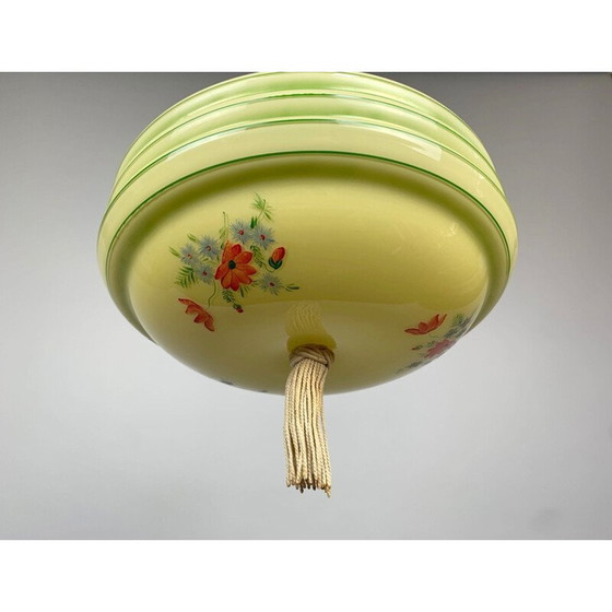 Image 1 of Handbemalter Glasanhänger im Art-Déco-Stil, 1930