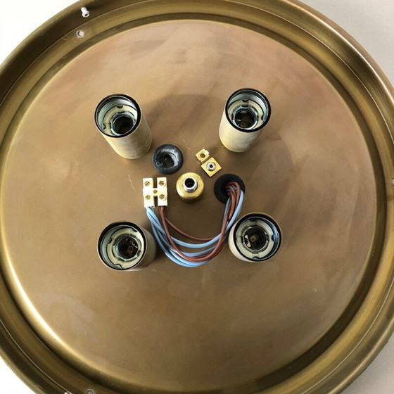 Image 1 of Wandleuchte aus Messing und Glas von Hillebrand Leuchten, Deutschland 1970