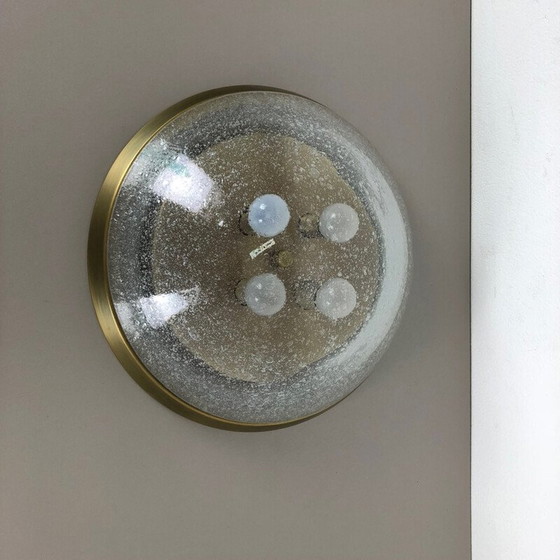 Image 1 of Wandleuchte aus Messing und Glas von Hillebrand Leuchten, Deutschland 1970