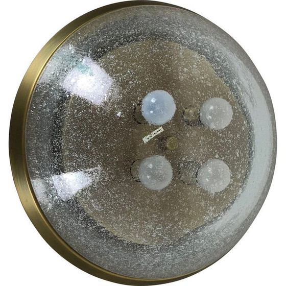 Image 1 of Wandleuchte aus Messing und Glas von Hillebrand Leuchten, Deutschland 1970