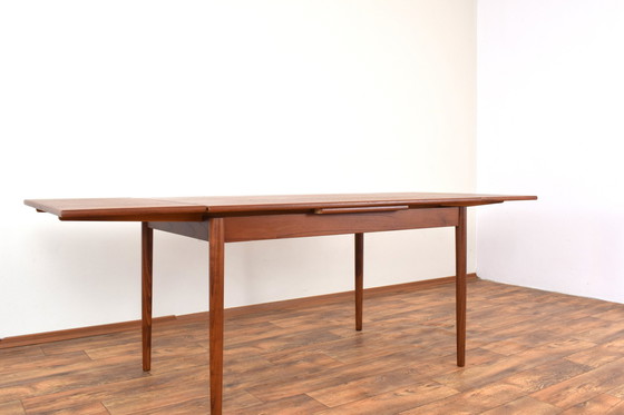 Image 1 of Mid Century Dänischer Teak Ausziehbarer Esstisch, 1960S.