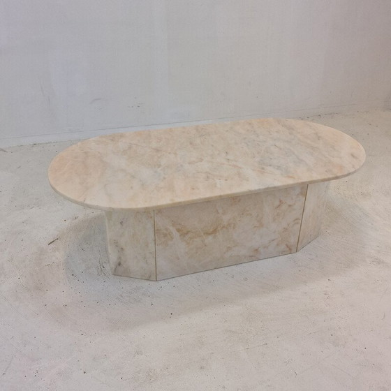 Image 1 of Vintage Marmor Couchtisch, Italien 1980