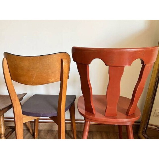 Image 1 of Satz von 4 nicht zusammenpassenden Vintage-Stühlen