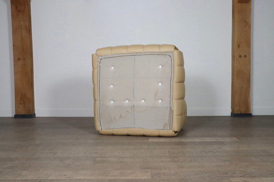 Image 1 of Kashima Lounge Chair aus cremefarbenem Leder von Michel Ducaroy für Ligne Roset, 1970er Jahre