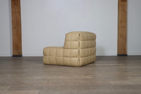 Image 1 of Kashima Lounge Chair aus cremefarbenem Leder von Michel Ducaroy für Ligne Roset, 1970er Jahre