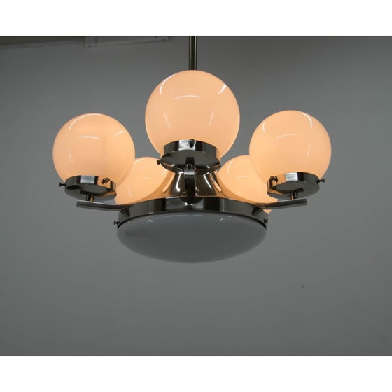 Image 1 of Vernickelter Art-Deco-Kronleuchter, 1930