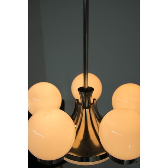 Image 1 of Vernickelter Art-Deco-Kronleuchter, 1930