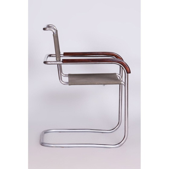 Image 1 of Alter Bauhaus-Sessel aus verchromtem Stahl von Marcel Breuer für Thonet, Tschechoslowakei 1930