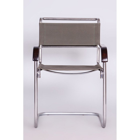 Image 1 of Alter Bauhaus-Sessel aus verchromtem Stahl von Marcel Breuer für Thonet, Tschechoslowakei 1930