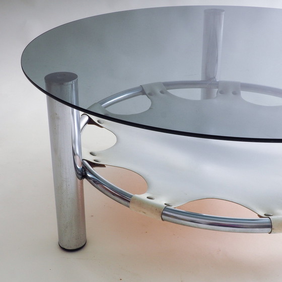 Image 1 of Space Age Couchtisch aus Glas und Chrom