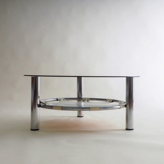 Image 1 of Space Age Couchtisch aus Glas und Chrom