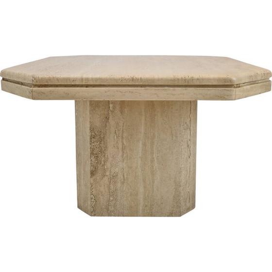 Image 1 of Italienischer Vintage-Couchtisch aus Travertin, 1980er Jahre