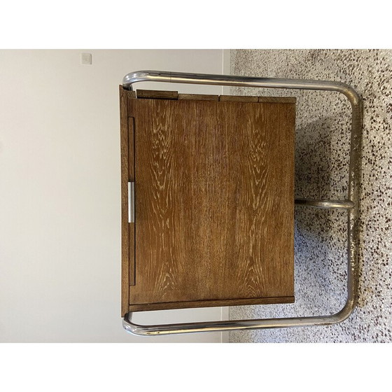 Image 1 of Vintage-Schreibtisch aus gebeizter Eiche und Chrom von Marcel Breuer, 1930