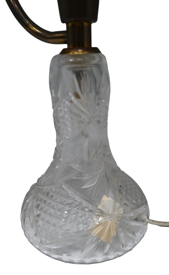 Image 1 of Vintage Bohemian Kristall Pilz Tischlampe