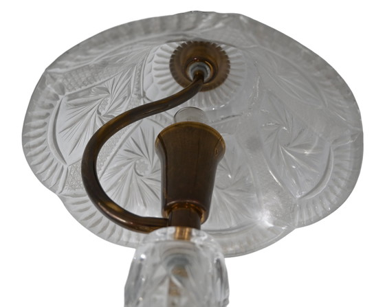Image 1 of Vintage Bohemian Kristall Pilz Tischlampe