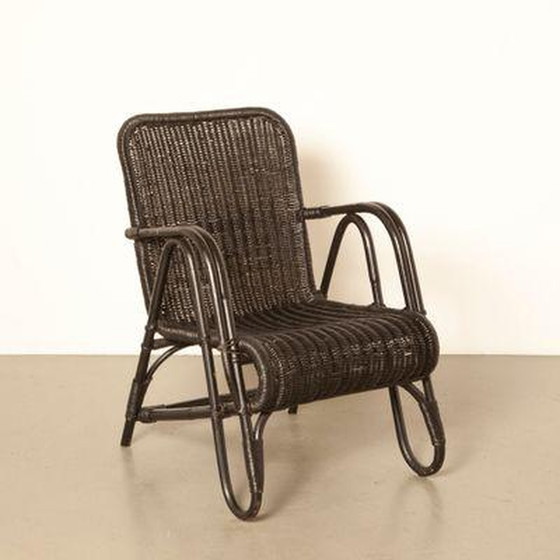 Image 1 of Sessel aus schwarzem Rattan