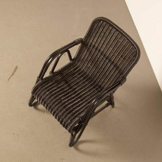Image 1 of Sessel aus schwarzem Rattan