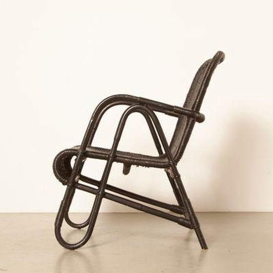 Image 1 of Sessel aus schwarzem Rattan