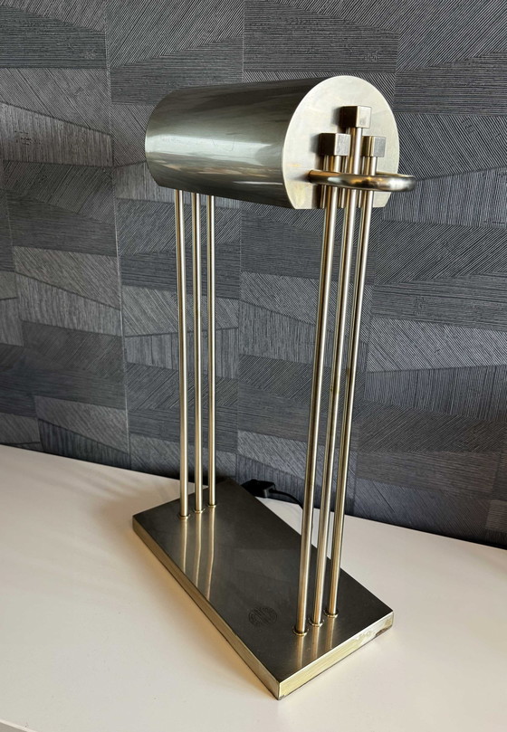Image 1 of Art Deco Tischlampe aus Messing - Design Weltausstellung 1925 Paris (Marcel Breuer)