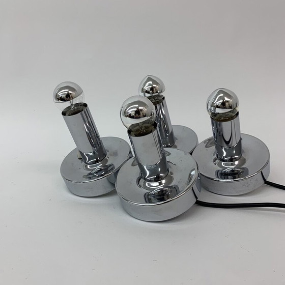 Image 1 of Paar alte Space-Age-Metall-Lampen, 1970er Jahre