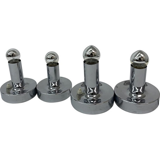 Paar alte Space-Age-Metall-Lampen, 1970er Jahre