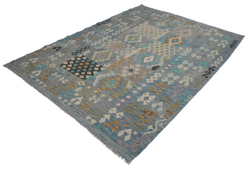 Original Old Style Kelim Afghan 245 X 187 Cm Top Zustand