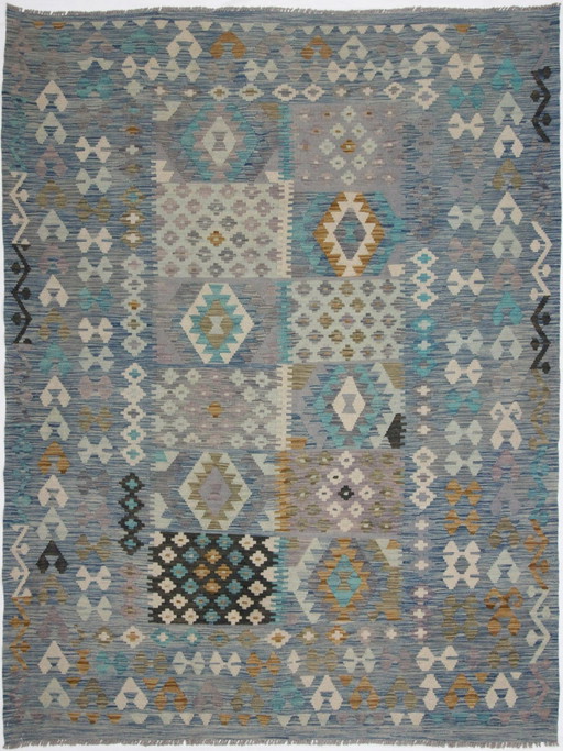 Original Old Style Kelim Afghan 245 X 187 Cm Top Zustand