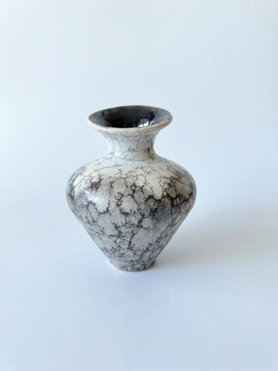 Image 1 of Walter Gerhard Keramik 542/17, Vase Aus Keramik Mit Laufglasur, Asymmetrische Öffnung, Mid Century, West Germany 