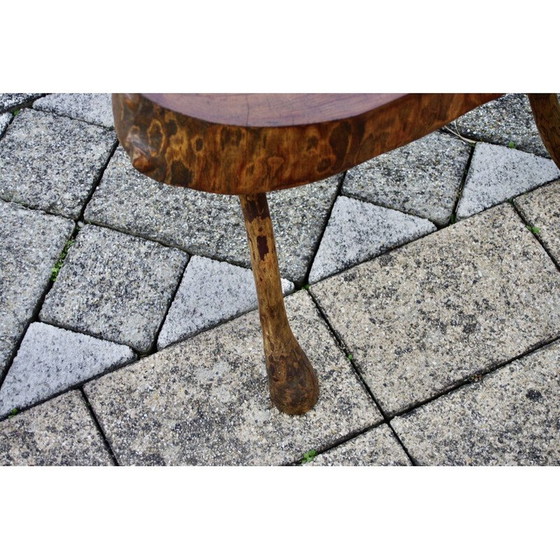 Image 1 of Vintage Brutalist Beistelltisch aus Massivholz, 1960