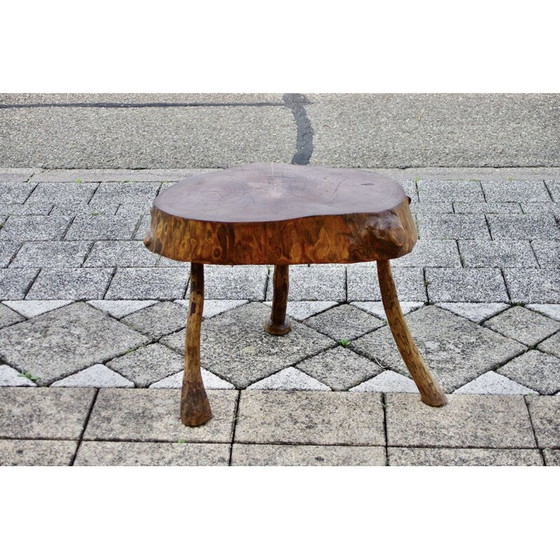 Image 1 of Vintage Brutalist Beistelltisch aus Massivholz, 1960