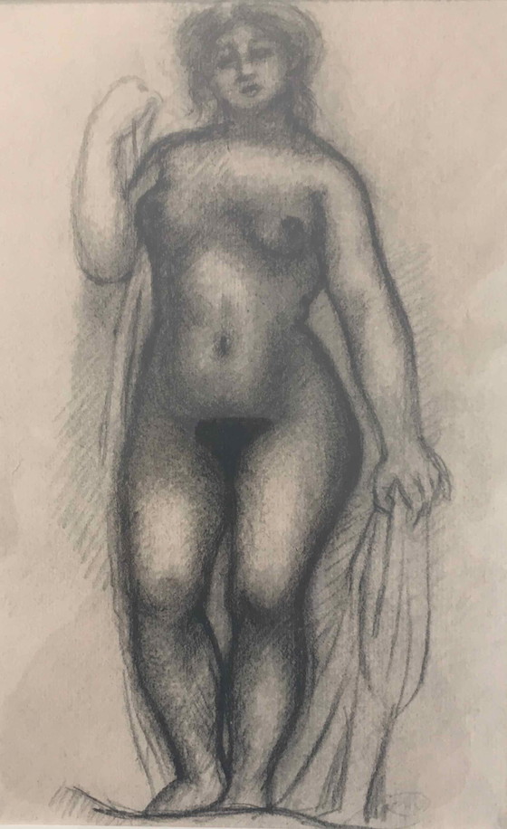 Image 1 of Rahmen Radierung Nackte Frau In Der Draperie Von Aristide Maillol