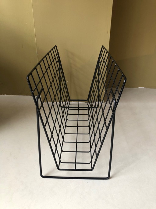 Vintage Zeitungsständer aus Stahldraht