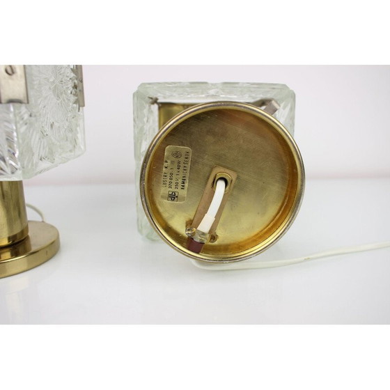 Image 1 of Paar alte Lampen aus Metall und Glas von Kamenický Šenov für Preciosa, Tschechoslowakei 1970