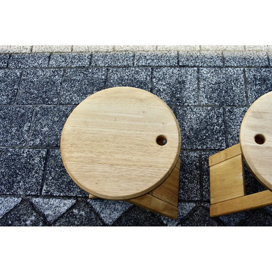 Image 1 of Paar Vintage-Klapphocker aus Buche von Roger Talon, 1960