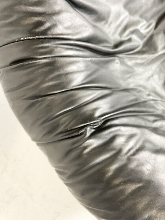 Image 1 of Mid-Century Modern Rodica Lounge Chair und Ottoman von Mario Brunu für Comfort Italien, 1970er - Original Leder