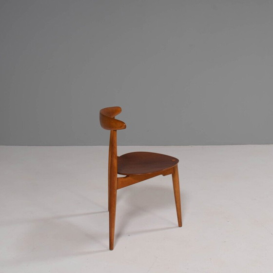 Image 1 of Vintage FH4103 Herzstuhl aus Buche und Teakholz von Hans Wegner für Fritz Hansen, 1950er Jahre