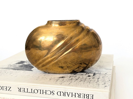 Image 1 of 1960S Messing Vase | Mitte des Jahrhunderts | Art Deco Stil