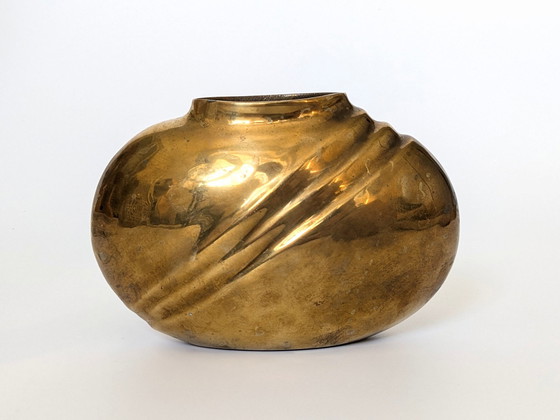 Image 1 of 1960S Messing Vase | Mitte des Jahrhunderts | Art Deco Stil