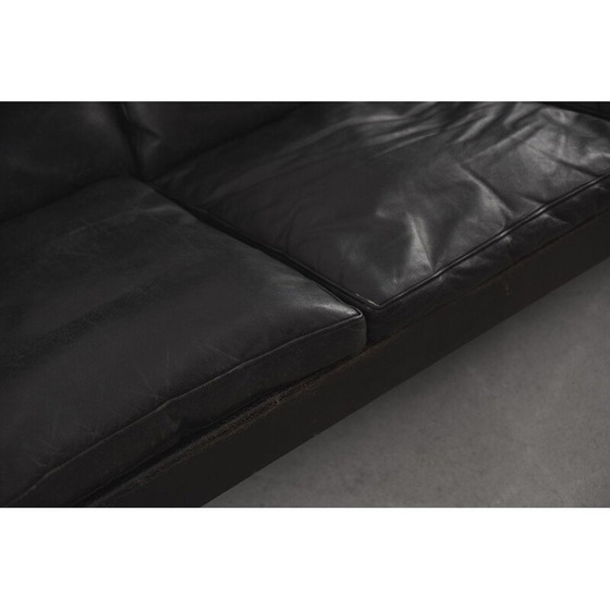 Image 1 of Frühes schwarzes Leder 3-Sitzer Sofa von Kurt Østervig für Centrum Møbler Dänisch 1950s