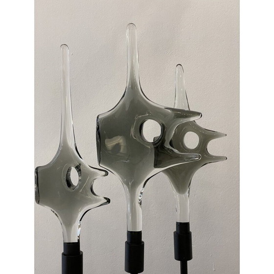 Image 1 of Vintage School of Fish Skulptur aus Glas und Holz von Livio Seguso, 1970er Jahre