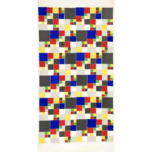 Alter Siebdruck auf Stoff von Sonia Delaunay für Artcurial, 1975