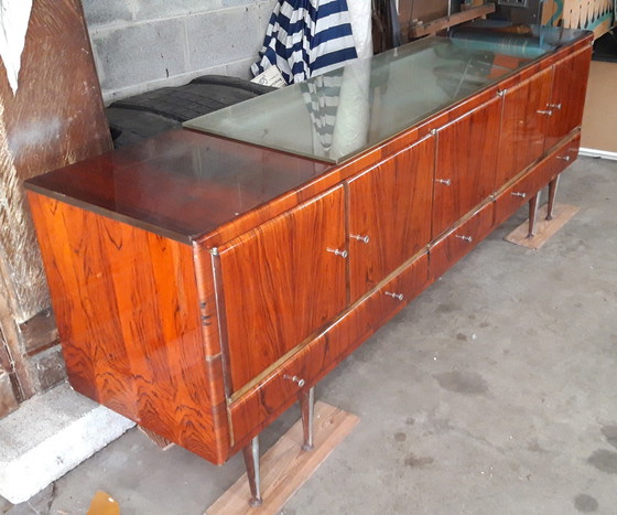 Image 1 of Vintage Enfilade Aus Rio Palisander, Hinterleuchtet.