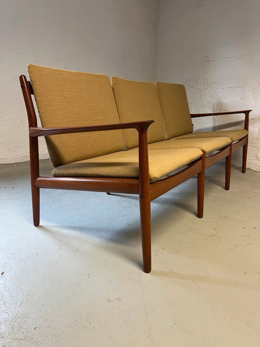 Teak Sofa Von Svend Aage Eriksen Für Glostrup, Neu Bezogen,  60Er - 70Er Jahre