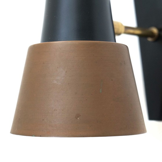 Image 1 of Klassische Wandlampe aus Messing und Kupfer, 1950er Jahre
