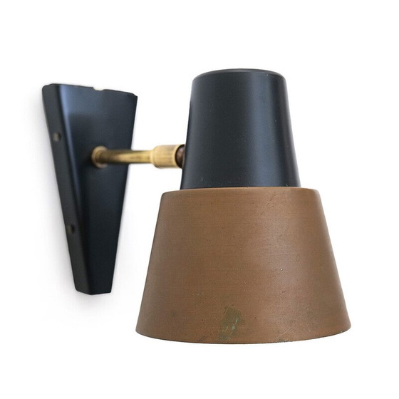 Image 1 of Klassische Wandlampe aus Messing und Kupfer, 1950er Jahre