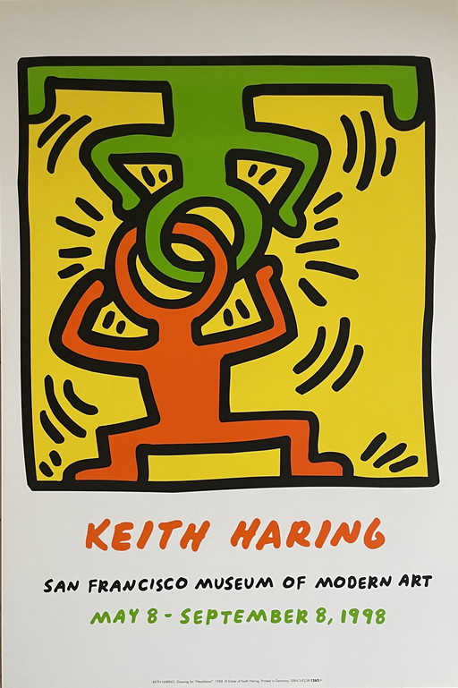 Keith Haring (1958-1990), Zeichnung für "Headstand", 1988, Copyright Estate Of Keith Haring, 1998, Printed In Germany